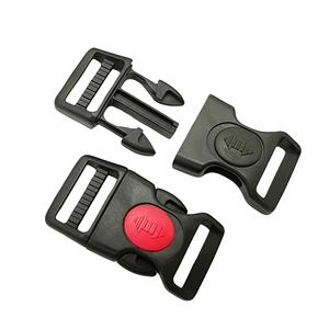 Boucle de sécurité latérale incurvée en plastique réglable de 25 mm pour collier de chien, sangle de poitrine, casque, sangle de fixation rouge - Product Image 3