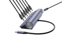 Accesorios para iMac 2026, HUB USB C 8 en 1, Aleación de Aluminio, 7 Puertos USB 3.0, HUB de Datos de 5 Gbps y Adaptador de Puerto de Carga de 5 V