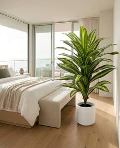 Pianta Artificiale Dracaena 150cm 5ft, Finta Pianta di Mais con <span class=keywords><strong>Foglie</strong></span> Variegata Gialla, in Plastica Ecologica, per Decorazione Interna Domestica - Product Image 4