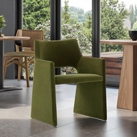 Chaise de salle à manger créative nordique simple et décontractée 2025, thème café, restaurant, accoudoir, dossier en tissu, chaise de réception