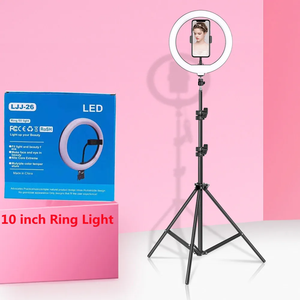 LJJ26 <span class=keywords><strong>10</strong></span> pouces Smart Mobile Phone Holder Ring LED Light <span class=keywords><strong>Portable</strong></span> ABS Magnetic Tripod Indoor Outdoor Use Flexible Desk Bed Home - Product Image 4