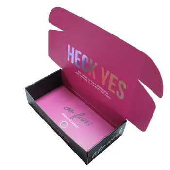 Tuck — boîte en Carton noir mat, emballage rose de couleur mixte, taille personnalisée avec Logo pour vêtements et chaussures