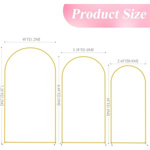 Arco de Metal Dorado de 7.2 Pies, 6.6 Pies y 6 Pies para Bodas, Fiestas, Ceremonias, Baby Showers, Arco de Dios - Product Image 2