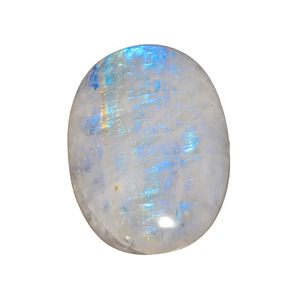 Piedra preciosa de piedra lunar arcoíris ovalada natural de 51x34x9 mm para la fabricación de joyas - Product Image 1