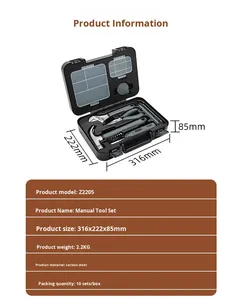 Ánh Sáng Sang Trọng Thép Carbon Chuyên Nghiệp Tay Công Cụ Kit 10-15Pcs Tự Động Xe Sửa Chữa Hộp Công Cụ Hộ Gia Đình Tự Làm Hộp Quà Tặng - Product Image 2