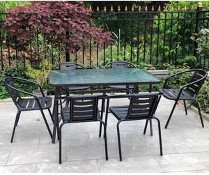 Juego de <span class=keywords><strong>Mesa</strong></span> <span class=keywords><strong>y</strong></span> <span class=keywords><strong>Sillas</strong></span> de Jardín de Plástico <span class=keywords><strong>PVC</strong></span> con Estructura Metálica Moderna para Restaurante, Patio, Hotel, Cafetería, Venta al Por Mayor - Product Image 2