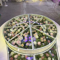 Événement de mariage lisse blanc clair piste de danse personnalisé miroir en verre mental allée plate-forme de scène pour événements mariages