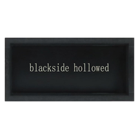 Vintage Schwarze Distressed Holzbox mit Schriftzug „Stay Focused“ – Inspirierende Holzblock-Dekoration für Schreibtisch, Büro und Zuhause
