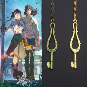 New Anime Cosplay Key Pendant Suzume no Tojimari Necklace Key necklace through time and space
