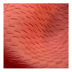 Tencel thanh lịch kẻ sọc xếp li kết cấu hơi trong suốt 100 bong bóng Polyester Organza Net vải tuyn vải trơn