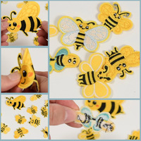 Super subvention série jaune mignon petite abeille broderie Patch transfrontalier exclusif ordinateur brodé feutre décoratif