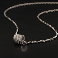 Collier pendentif en zircon en acier titane étanche avec chaîne torsadée pour femme, cadeau d'anniversaire et de fêtes