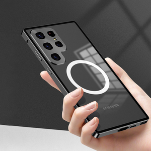 Kim loại khung bảo hiểm Magnetic <span class=keywords><strong>Cover</strong></span> quay lại chống sốc <span class=keywords><strong>snap</strong></span>-<span class=keywords><strong>on</strong></span> trường hợp điện thoại Matte PC trường hợp khó khăn đối với Samsung Galaxy S23 siêu S23 cộng với - Product Image 3