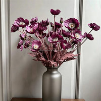Fleurs artificielles de pavot L-554, tige de pavot en soie artificielle, couleur bordeaux vintage, orange, fleur artificielle pour mariage, décoration de vase à domicile
