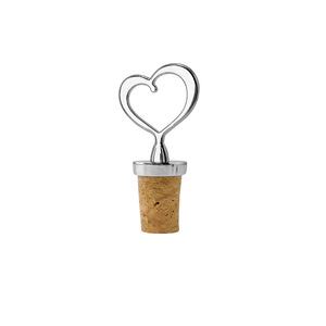 Silver Heart Shaped Cork Stopper For Wine Bottle Valentine's Day Gift - Product Image 1