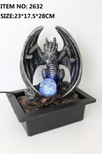 Résine nouveau style drago Plastique <span class=keywords><strong>petite</strong></span> fontaine d'eau intérieure à base carrée Fontaine d'eau de table - Product Image 2