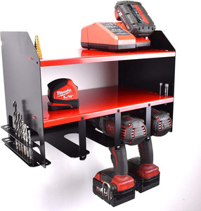 Power Drills Hanging Organizer Large Heavy Duty Metal Power Tool Storage Organizer Wall Mount Power Tool Organizer in Garage