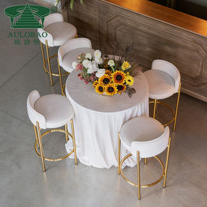 Taburete moderno de Bar de cóctel dorado para uso en exteriores y sala de estar de hotel-Muebles comerciales - Product Image 3