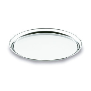 Vassoio da cameriere in acciaio inox rotondo da 12 pollici, vassoio professionale per catering e ristorazione - Product Image 1