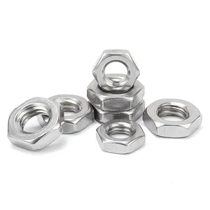 customized Stainless steel 304 316 chamfered Metric fine pitch thread Hexagon thin hex panel Jam thin nuts
