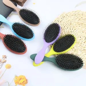 5 Colors Custom Logo Detangling Paddle Brush Tangle Detangler For Wet Dry Scalp Massage Hairbrush Boar Bristle Nylon Hair Brush