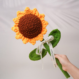 Flor Artificial de Lana Tejida a Mano con Diseño de Girasol y Línea de Hielo para Regalo de Acción de Gracias, Día de San Valentín, Día del Maestro - Product Image 4
