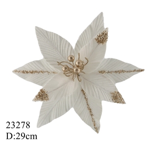 Fleurs <span class=keywords><strong>de</strong></span> <span class=keywords><strong>poinsettia</strong></span> <span class=keywords><strong>artificielles</strong></span> à longue tige, faites à la main en soie, pour Noël - Product Image 4