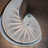 DB Villa traditionnel haut de gamme conception de luxe, semelle en marbre de 16mm, escaliers incurvés avec Balustrade en fer forgé, Balustrade en acier