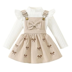 Nouvelle collection Printemps-Automne 2026 : Ensemble 2 pièces pour bébés filles, comprenant un haut à manches longues et une salopette - Product Image 2