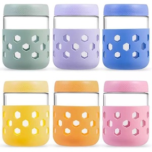 Frascos de Vidrio de 16 oz para Avena Nocturna con Tapas Herméticas y Fundas de Silicona, Recipientes Herméticos para Almacenamiento de Alimentos para Yogur y Cereal - Product Image 1
