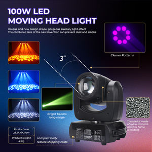 Mini Feixe 100W 8Prism LED Moving Head Luzes RGBW 12CH DMX512 Controle IP33 Avaliado DJ Disco Stage Iluminação Wedding Party Boate - Product Image 4