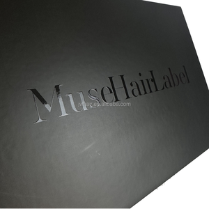 Biểu tượng tùy chỉnh dập lá vàng tái chế các tông Hộp quà tặng từ hộp đen bao bì Gấp bìa UV - Product Image 2