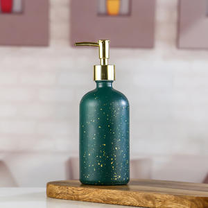 500ml vente en gros bouteilles rondes en verre de couleur mate de luxe pour <span class=keywords><strong>savon</strong></span> de maquillage gel douche <span class=keywords><strong>savon</strong></span> pour les mains avec bouchon de pompe - Product Image 3