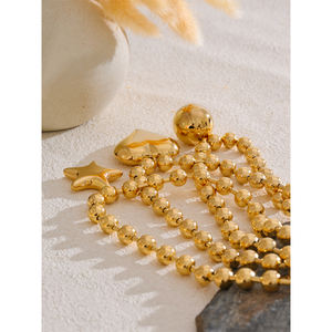 JINYOU 5263 yeni varış Metal kalp/yıldız/top kolye kolye kadınlar için su geçirmez paslanmaz çelik boncuklu kolye kolye - Product Image 2