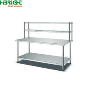 โต๊ะทำงานสแตนเลส 2 ชั้น ยี่ห้อ Global Kitchen Expert พร้อมแผ่นกันน้ำกระเด็น บริการปรับปรุงครัวสำหรับครัวโรงแรม - Product Image 2