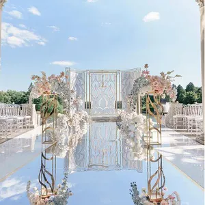 Banquet Backdrop Decoration Thick Pet Rug T Stage White Reflective Sequin Panel Party Aisle Runner Silver Wedding Mirror Carpet
