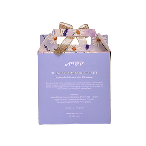 Ensemble de <span class=keywords><strong>gommage</strong></span> corporel au sucre 4 pièces - Ensemble cadeau exfoliant hydratant aux senteurs de menthe, lavande, rose et camomille - Product Image 3