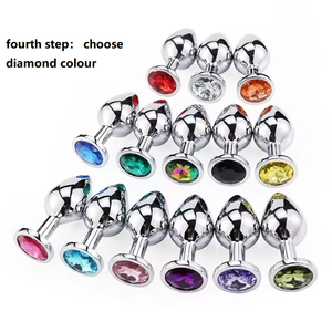 3 Size Anal Plug Heart Stainless Steel Crystal Anal Plug Removable Butt Plug Stimulator Anal Sex Toys Prostate Massager <strong>Dildo</strong> - Product Image 6