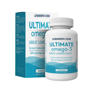 LIFEWORTH Customizable Ultimate Omega 3 Fish Oil Burpless Softgels Capsules for <strong>Brain</strong> <strong>Health</strong> - Product Image 1
