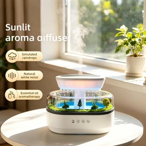 Diffuseur d'aromathérapie paysager édition intelligente, humidificateur à bruit blanc et effet pluie, diffuseur d'huiles essentielles avec lumière LED 7 couleurs - Product Image 4