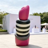 Modèle de rouge à lèvres gonflable géant personnalisé en gros pour la promotion cosmétique en fête, modèle gonflable pour l'affichage de la marque