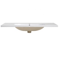Meuble de salle de bain au design moderne et luxueux, 120 cm de large, de haute qualité, facile à nettoyer, lavabo rectangulaire en céramique unique pour hôtels