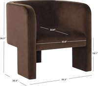 Fauteuil en velours brun foncé, fauteuil décoratif, entièrement assemblé, fauteuil de salon, meubles de loisirs