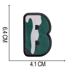 1개 50mm 높이 48mm 너비 3D 패브릭 A-Z 6색 위장 문자 자수 패치 의류 가방 바지용 - Product Image 4