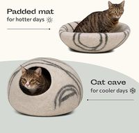 Maison à gratter pour chat ovale en feutre multifonctionnelle moderne avec logo personnalisé, couleur et taille sur mesure