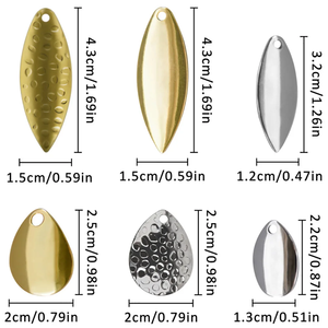 Lames de Spinner de Pêche, <span class=keywords><strong>Fil</strong></span> <span class=keywords><strong>d</strong></span>'<span class=keywords><strong>Acier</strong></span> en Ligne, <span class=keywords><strong>pour</strong></span> Saumon, Doré, Plate-Forme Basse, Leurre, 72 Pièces - Product Image 3