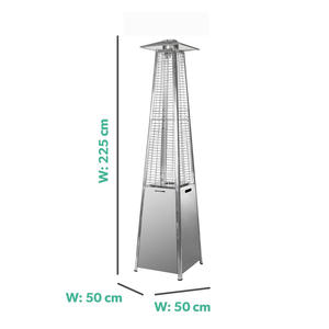 <span class=keywords><strong>Calentador</strong></span> de Patio de Acero Inoxidable de 2.2 Metros de Altura, con Tubo de Vidrio de Cuarzo en Forma de Pirámide, Llama Ajustable, Calentamiento Rápido, <span class=keywords><strong>Calentador</strong></span> de Gas para Jardín - Product Image 2