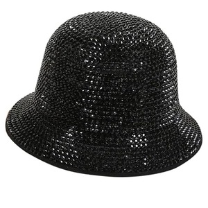 Chapeau Bob en Strass Taille Unique Fait Main Monochrome Chapeau de Pêcheur Gris Or Noir Argent - Product Image 5