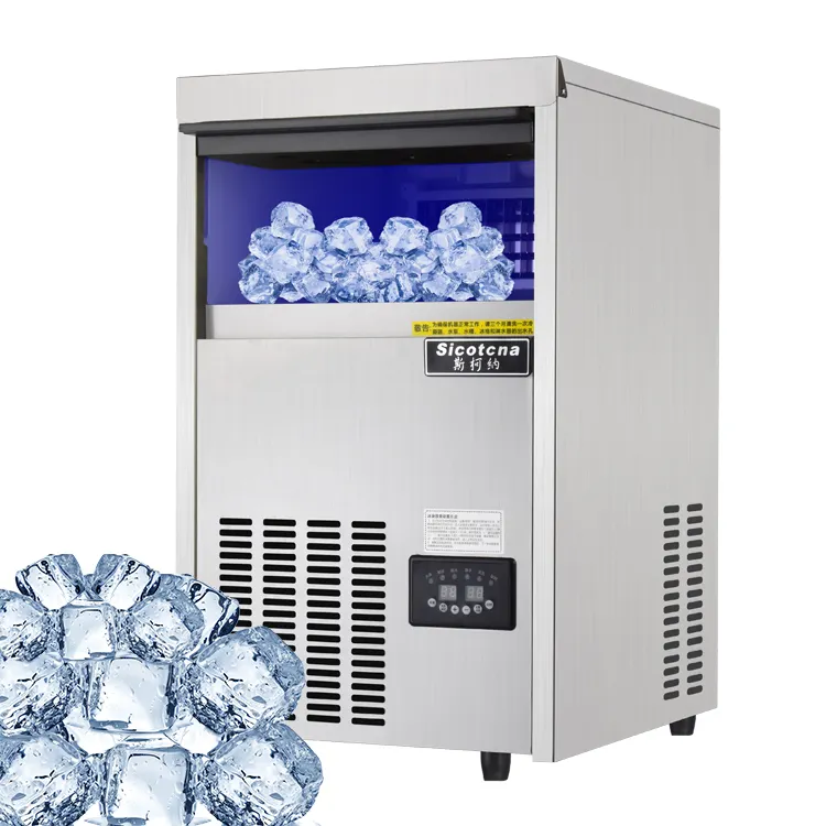 Barlar kahve dükkanları için ticari otomatik buz yapım makinesi buz cuber makinesi yapmak