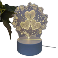 Lampe de nuit 3D LED USB moderne 5W en acrylique, lampe d'ambiance élégante, illusion 3D anime, blanc chaud pour chambre d'enfant, lampe de table